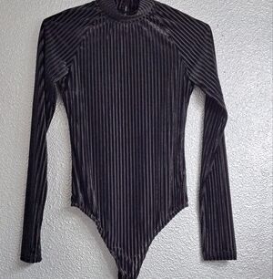 Lulu's Black Semi Sheer Bodysuit    Size XS
